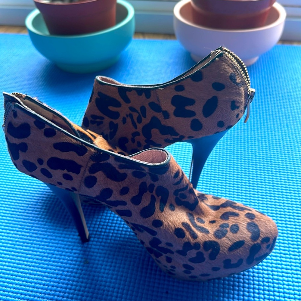 Vince Camuto animal print high heel boots
